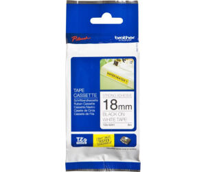 Cinta Brother Laminada Tze-s241blanca Negra 18mm 8m