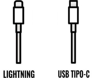 Cable original apple usb tipo c a lightning 2m -  macho - macho -  blanco