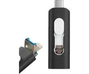 Pendrive 128gb 3 En 1 Cool Negro