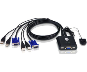 Aten Switch Kvm Formato Cable Vga Usb De 2 Puertos Con Selector Remoto De Puerto (cs22u-at)