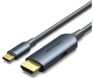 Cable Conversor HDMI 2.0 4K Vention ABLHG/ USB Tipo-C Macho - HDMI Macho/ USB Tipo-C PD 1.5m/ Gris