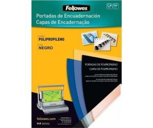Portadas de Polipropileno Fellowes 54772/ A4/ 500 Micras/ 100 unidades/ Negras