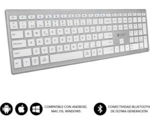 Teclado Inalámbrico por Bluetooth Subblim 2PUE200 Pure Extended/ Plata