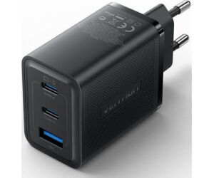 Cargador de Pared GaN Vention FERB0-EU/ 2xUSB Tipo-C/ 1xUSB/ 65W