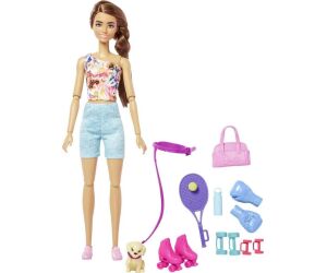 Muñeca barbie mattel conjunto entrenamiento y cachorrito