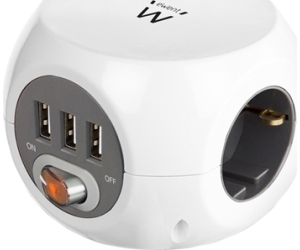 Ewent EW3939 REGLETA CUBO 3 TOMAS/3 USB BLANCO