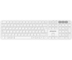 Teclado inalámbrico multidispositivo phoenix k300 blueooth dual y 2.4ghz blanco