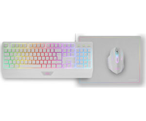 Pack Gaming Mars Gaming MCP124/ Teclado H-MECH + Ratón Óptico + Alfombrilla/ Blanco