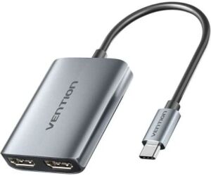 Cable Conversor Vention ACZHB/ USB Tipo-C Macho - 2x HDMI Macho/ Gris