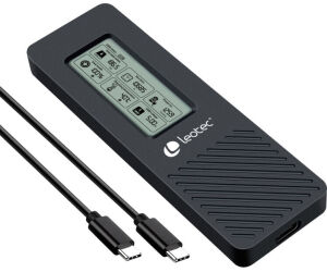 CAJA EXTERNA SSD M.2 NVMe CON PANTALLA LCD NEGRO LEOTEC