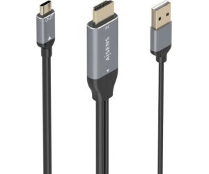Cable Conversor Aisens A109-0871/ HDMI Macho/ USB Macho - USB Tipo-C Macho/ 1.8m/ Negro