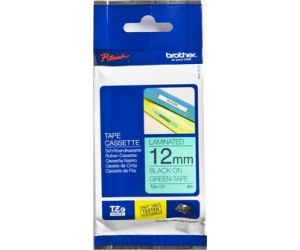 Brother Cinta Laminada Negro/Verde 12 mm
