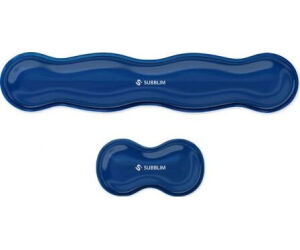 Kit Alfombrilla Teclado + Raton Wrist Rest Azul Oscuro Subblim