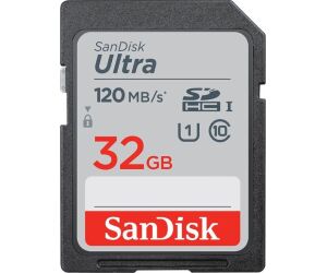 Tarjeta de Memoria SanDisk Ultra 32GB SD HC UHS-I - SDXC/ Clase 10/ 120MBs