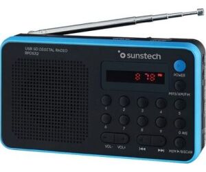 Radio Portátil Sunstech RPDS32BL/ con Batería/ Negra y Azul