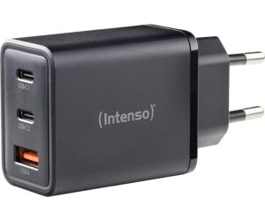 Intenso | Cargador pared GaN W65ACC| negro