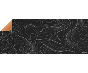 Alfombrilla phoenix stratos para ratón escritorio negra 90 x 40 cm con base de corcho y superficie cuero pu