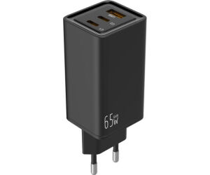 Cargador de pared leotec 65w carga rapida 2 usb tipo - c pd 1 usb - a negro