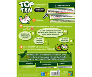 Juego de mesa top ten aventuras