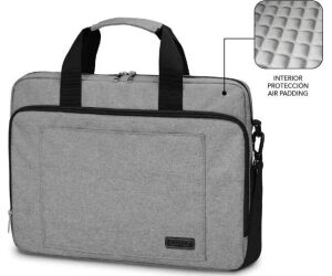 Maletín Subblim Air Padding Laptop Bag para Portátiles hasta 15.6"/ Cinta para Trolley/ Gris