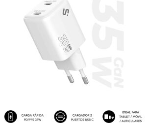 Subblim Cargador Gan 35w Charger Usb C+c