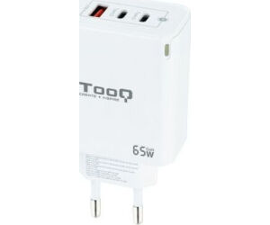 TOOQ Cargador pared GAN 2xUSB-C 1xUSB-A 45W+20W