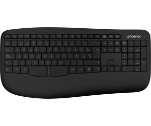 Phoenix k201 teclado ergonomico inalambrico 2.4ghz negro