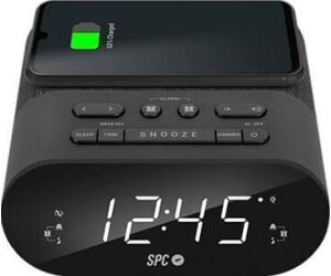 Despertador SPC Frodi QI/ Radio FM/ Base de carga Inalámbrica