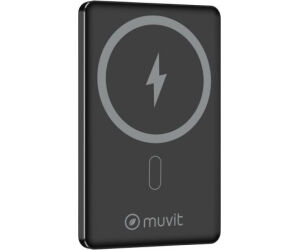 Powerbank 5000mAh Muvit For Change MCCHP0009/ 20W/ Wireless/ Negra/ Incluye Cable USB Tipo-C