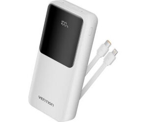 Powerbank 20000mAh Vention FHPW0/ 22.5W/ Blanca/ Incluye Cable USB Tipo-C y Lightning