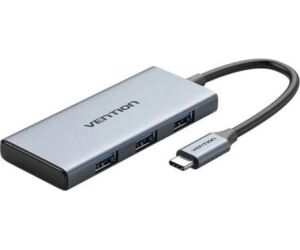 Docking USB Tipo-C Vention TOOHB/ 1xHDMI 4K/ 3xUSB/ 1xLector Tarjetas/ Gris