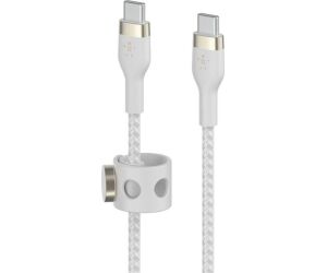Cable usb tipo c belkin 3m -  macho - macho -  blanco -  trenzado