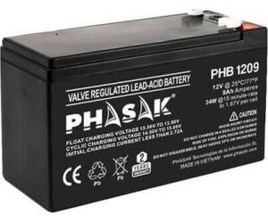 Bateria phasak phb 1209 compatible para sais 9ah 12v acido - plomo