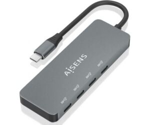 Hub USB Tipo-C Aisens A109-0695/ 4xUSB Tipo-C/ Gris