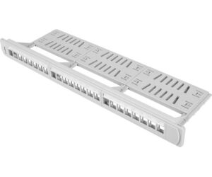 Patch Panel Lanberg 24 Puertos 1u Rack 19 Organizador Modulos Keystone Gris