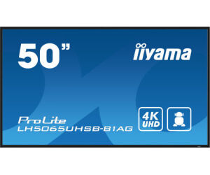 Monitor Iiyama 50" , Uhd Va Panel, Haze 25%, 800cd/m, Horiz Y Vert, Signal Failover, Mm 2x 10w,  Hdmi 2x, Dp, Usb 2.0 X2, Wifi, Lan, Media Play Usb Port, Control Lan / Rs232c, Iisignage2 (cms/dms), E-share, Android 11 Os,  24/7 Operation, Vesa  (400x