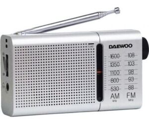 Radio Portátil Daewoo DW1037/ a Pilas/ Plateada