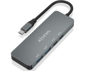 Hub USB Tipo-C Aisens A109-0694/ 2xUSB/ 2xUSB Tipo-C/ Gris
