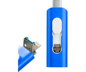 Pendrive 64gb 3 En 1 Cool Azul
