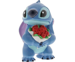 Figura enesco disney lilo & stitch stitch con ramo de rosas