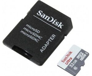 Tarjeta de Memoria SanDisk Ultra 32GB microSD HC con Adaptador/ Clase 10/ 100MB/s