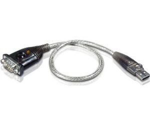 Aten UC232A1-AT adaptador de cable USB RS-232 Negro, MetÃ¡lico