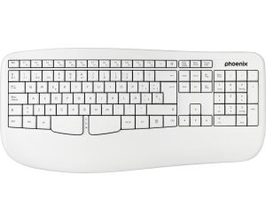 Phoenix k201 teclado ergonómico inalámbrico 2.4ghz blanco