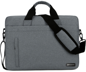 Maletin phoenix delhi para portatiles hasta 15.6 pulgadas - 3 bolsillos - 5 compartimentos - correa bandolera - material de nylon - resistente al agua - color gris