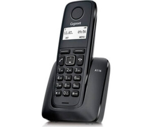 Telefono fijo inalambrico gigaset a116 negro 50 numeros agenda