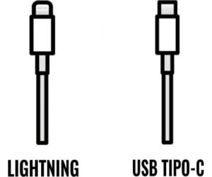Cable usb tipo c a lightning apple 2m - macho - macho - blanco