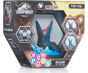 Figura wow! pod jurassic world mosasaurus sfx con sonido