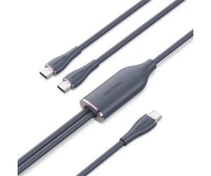 CABLE USB-C/M A 2xUSB-C/M 1.5 M NEGRO VENTION