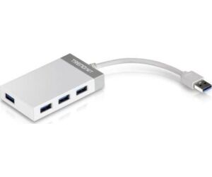 Hub USB 3.0 Trendnet TU3-H4E/ 4xUSB/ Blanco y Gris