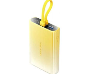 Powerbank 10000mAh Vention FHZY0/ 22.5W/ Amarillo/ Incluye Cable USB Tipo-C y Lightning